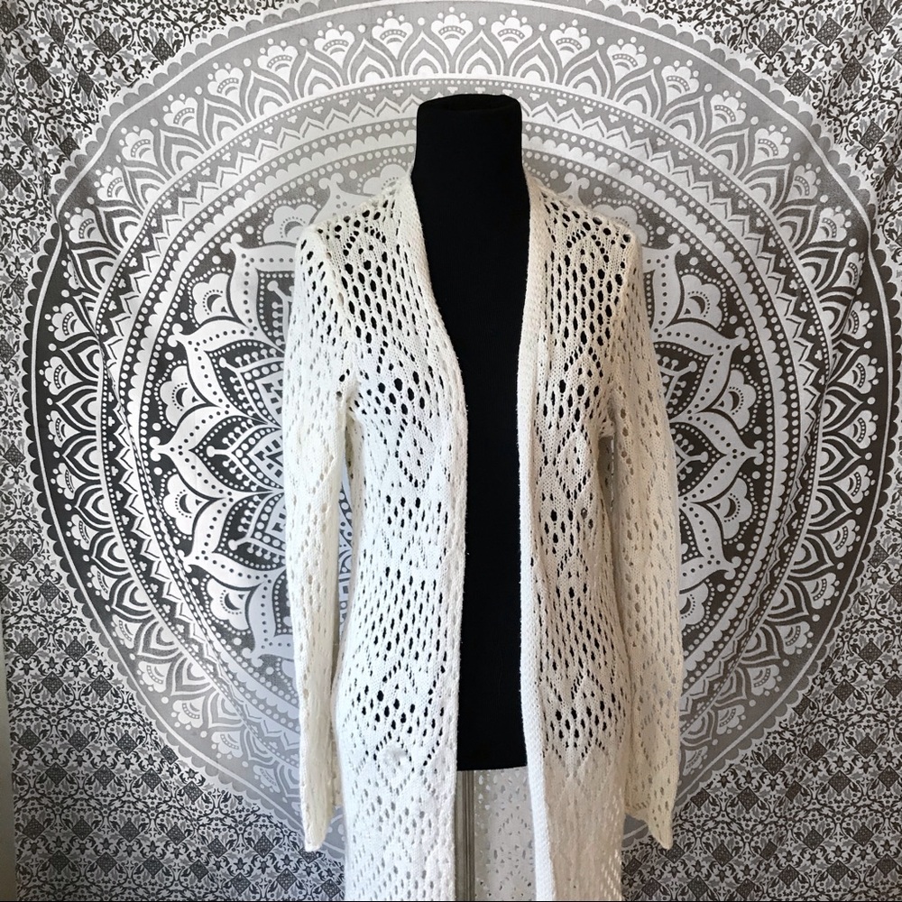 Forever 21 Open Knit Fringe Cardigan - Picture 3 of 8